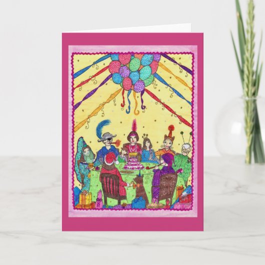 Het Wenskaart van de verjaardag, kostuums, hond, Kaart (Voorkant)