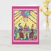 Het Wenskaart van de verjaardag, kostuums, hond, Kaart (Gele Bloem)