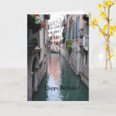 Het Wenskaart van de verjaardag met Venetië, Kaart (Gele Bloem)