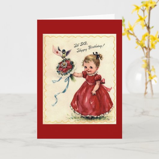 Het Wenskaart van de Verjaardag van de zuster Kaart (Gele Bloem)