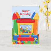 Het Wenskaart van de Verjaardag van het Huis van Kaart (Gele Bloem)