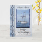 Het Wenskaart van de Verjaardag van het jacht met Kaart (Gele Bloem)