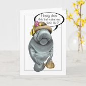 Het Wenskaart van de Verjaardag van Manatee Kaart (Gele Bloem)