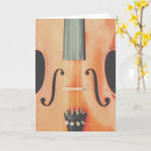 Het Wenskaart van de viool Kaart (Gele Bloem)