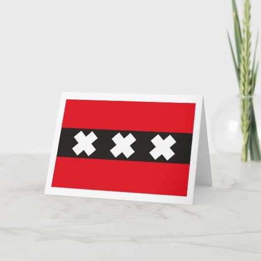Het Wenskaart van de Vlag van Amsterdam Kaart (Voorkant)