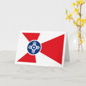 Het Wenskaart van de Vlag van Wichita Kaart (Gele Bloem)