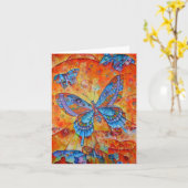 Het Wenskaart van de vlinder Kaart (Gele Bloem)