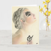 Het Wenskaart van de Vlinder van de fee Kaart (Gele Bloem)