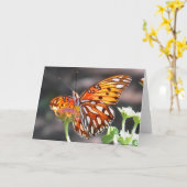 Het Wenskaart van de Vlinder van Fritillary van de Kaart (Gele Bloem)