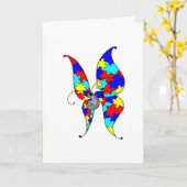 Het Wenskaart van de Vlinder van het autisme Kaart (Gele Bloem)