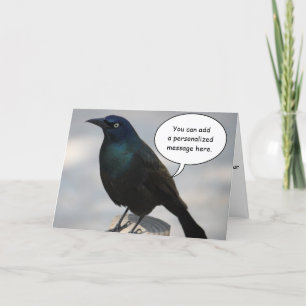 Het Wenskaart van de Vogel van Grackle Kaart