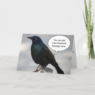 Het Wenskaart van de Vogel van Grackle Kaart