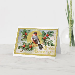 Het Wenskaart van de Vogel van Kerstmis van de Feestdagen Kaart
