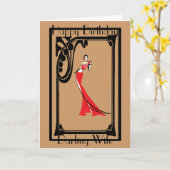 HET WENSKAART VAN DE VROUW VAN HET ART DECO KAART (Gele Bloem)