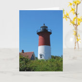 Het Wenskaart van de Vuurtoren van Cape Cod Kaart (Gele Bloem)