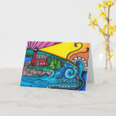 Het Wenskaart van de Vuurtoren van de Haven van Kaart (Gele Bloem)