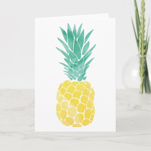 Het Wenskaart van de Waterverf van de ananas Kaart (Voorkant)