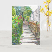 Het Wenskaart van de Waterverf van de Stappen van Kaart (Gele Bloem)