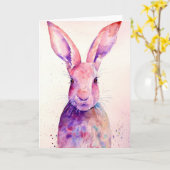 Het Wenskaart van de waterverf van het Konijn Kaart (Gele Bloem)