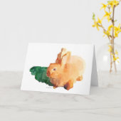 Het Wenskaart van de Waterverf van het Konijn van Kaart (Gele Bloem)