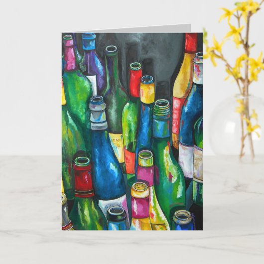 Het wenskaart van de wijn kaart (Gele Bloem)