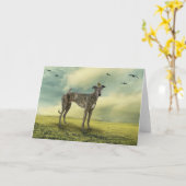 Het Wenskaart van de windhond Kaart (Gele Bloem)