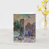 Het Wenskaart van de Winter van Detroit Kaart (Gele Bloem)