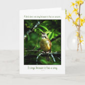 Het Wenskaart van de zangvogel Kaart (Gele Bloem)