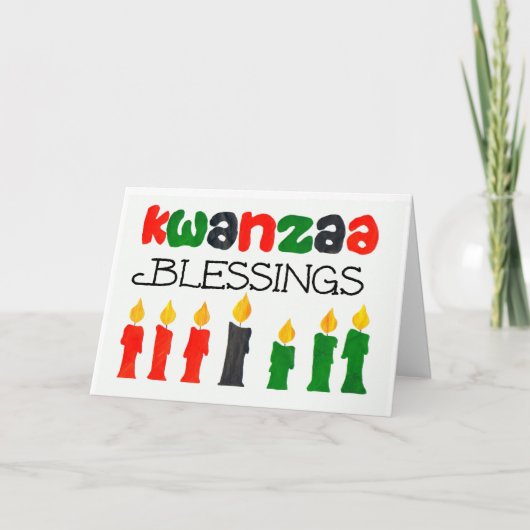 Het Wenskaart van de Zegen van Kwanzaa Feestdagen Kaart (Voorkant)