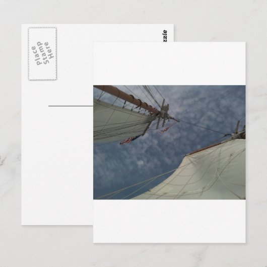 Het Wenskaart van de zeilboot Briefkaart (Voorkant / Achterkant)