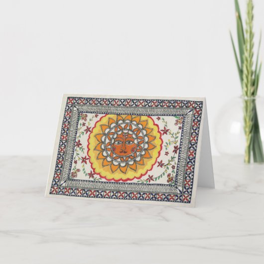 Het Wenskaart van de Zon van Diwali Kaart (Voorkant)