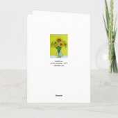 Het Wenskaart van de zonnebloem. Geel op Geel Kaart (Achterkant)