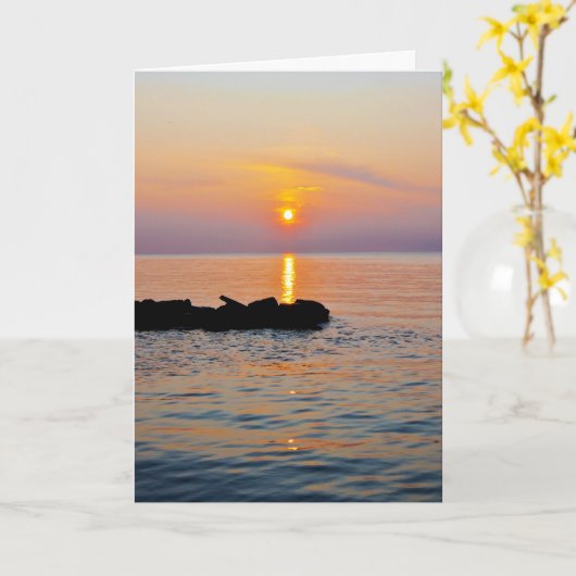 Het Wenskaart van de zonsondergang Kaart (Gele Bloem)