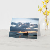 Het Wenskaart van de Zonsondergang van de Kust van Kaart (Gele Bloem)