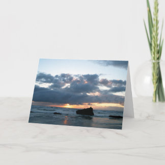 Het Wenskaart van de Zonsondergang van de Kust van Kaart