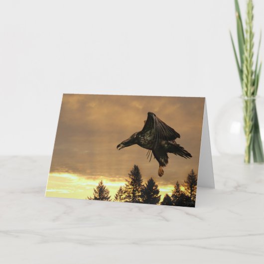 Het Wenskaart van de Zonsopgang van Eagle Kaart (Voorkant)