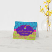 Het Wenskaart van Diwali met editable teksten Kaart (Gele Bloem)