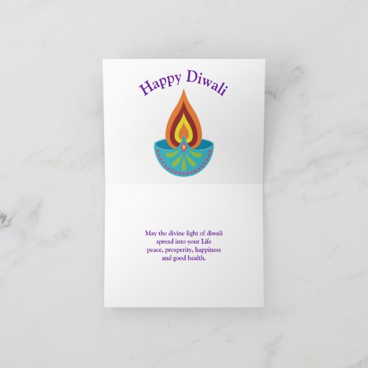 Het Wenskaart van Diwali met editable teksten Kaart (Binnen)
