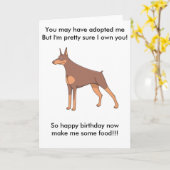 Het Wenskaart van Doberman Kaart (Gele Bloem)