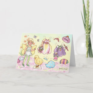 Het Wenskaart van Doll van het Document van de Fee Feestdagen Kaart