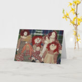 Het Wenskaart van Doll van het vod - Verjaardag Kaart (Gele Bloem)