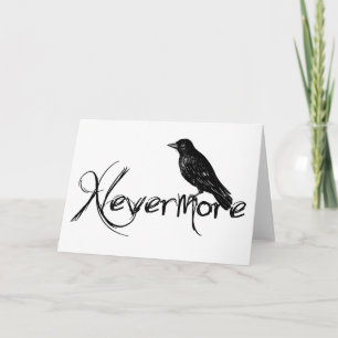 Het Wenskaart van Edgar Allen Poe Raven Nevermore Kaart