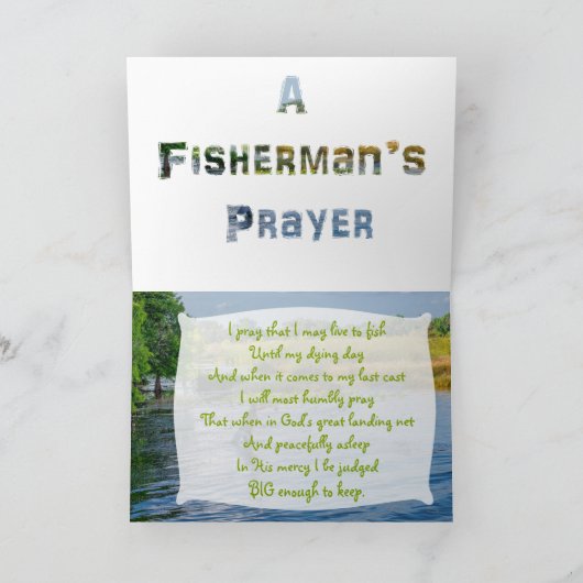 Het Wenskaart van een visser Kaart (Binnen)