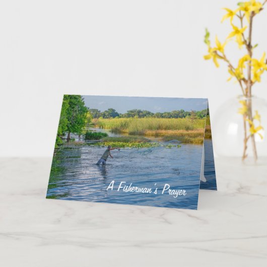 Het Wenskaart van een visser Kaart (Gele Bloem)