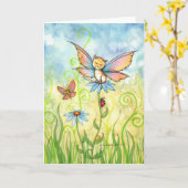 Het Wenskaart van Fae van de gestreepte kat door Kaart (Gele Bloem)