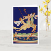 Het Wenskaart van feeën "van de Schommeling" Kaart (Gele Bloem)