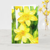 Het Wenskaart van gele narcissen in waterverf Kaart (Gele Bloem)