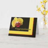 Het Wenskaart van gelukwensen - de Gele Orchidee Kaart (Gele Bloem)