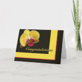 Het Wenskaart van gelukwensen - de Gele Orchidee Kaart (Voorkant)