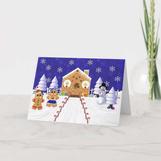 Het Wenskaart van Gingerman Feestdagen Kaart (Voorkant)